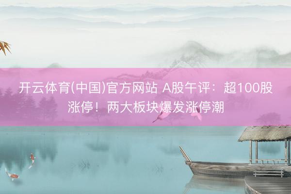 开云体育(中国)官方网站 A股午评：超100股涨停！两大板块爆发涨停潮