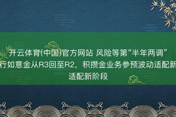 开云体育(中国)官方网站 风险等第“半年两调”：工行如意金从R3回至R2，积攒金业务参预波动适配新阶段