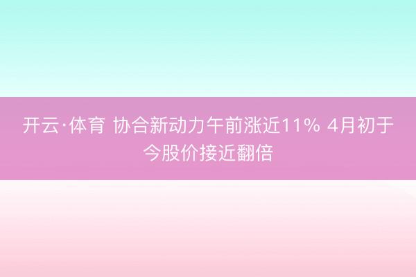 开云·体育 协合新动力午前涨近11% 4月初于今股价接近翻倍