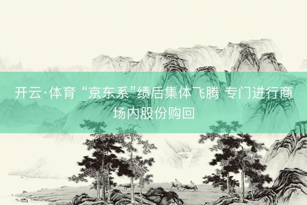 开云·体育 “京东系”绩后集体飞腾 专门进行商场内股份购回