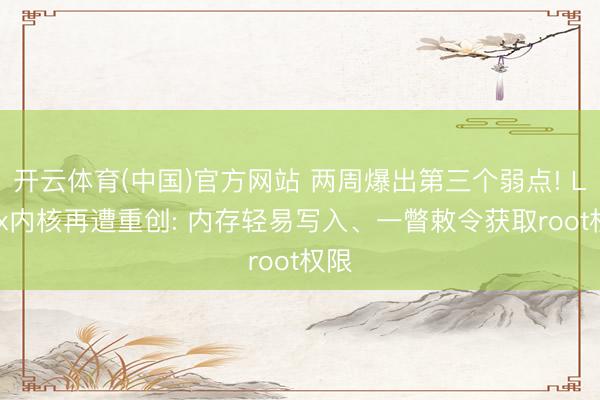 开云体育(中国)官方网站 两周爆出第三个弱点! Linux内核再遭重创: 内存轻易写入、一瞥敕令获取root权限