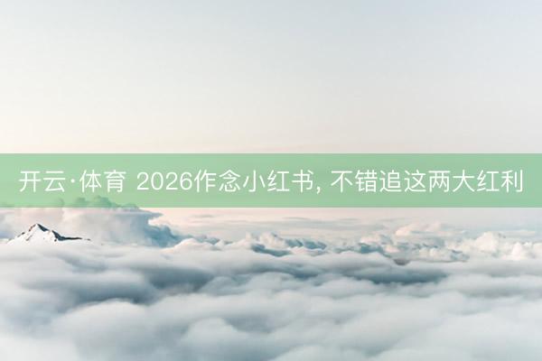 开云·体育 2026作念小红书， 不错追这两大红利