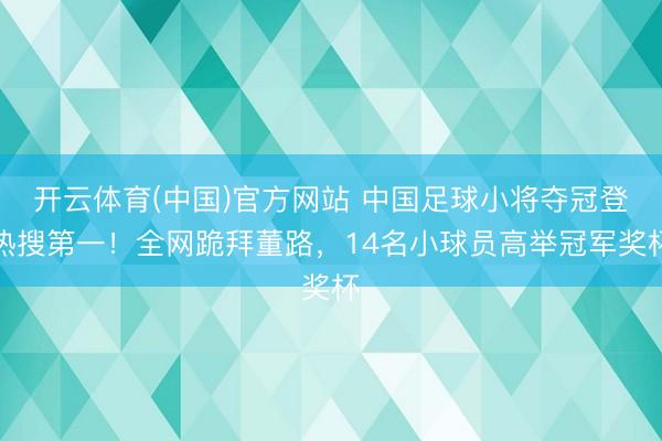 开云体育(中国)官方网站 中国足球小将夺冠登热搜第一！全网跪拜董路，14名小球员高举冠军奖杯