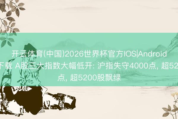 开云体育(中国)2026世界杯官方IOS|Android手机app下载 A股三大指数大幅低开: 沪指失守4000点, 超5200股飘绿