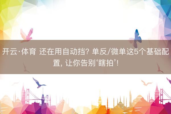 开云·体育 还在用自动挡? 单反/微单这5个基础配置， 让你告别‘瞎拍’!