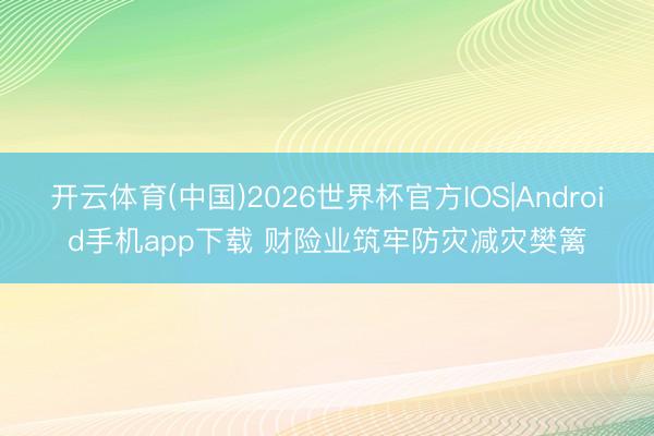 开云体育(中国)2026世界杯官方IOS|Android手机app下载 财险业筑牢防灾减灾樊篱