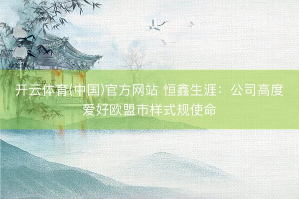 开云体育(中国)官方网站 恒鑫生涯：公司高度爱好欧盟市样式规使命