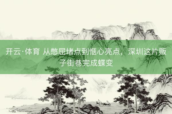 开云·体育 从憋屈堵点到惬心亮点，深圳这片贩子街巷完成蝶变